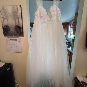 SHEIN White Lace Wedding Dress